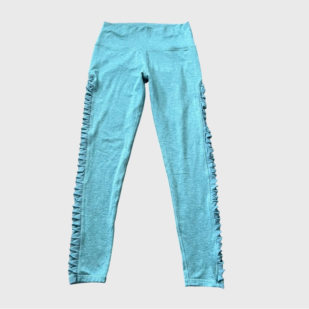 Aerie Light Aqua Chill Play Move Leggings with Ruffle Side Accents